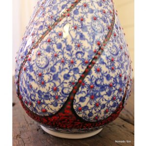 Antikcart Handpainted 'Bursa' Ceramic Swirled Vase - 40cm - full view