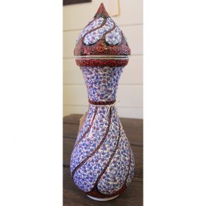 Antikcart Handpainted 'Bursa' Ceramic Swirled Vase - 40cm - full view