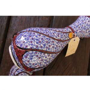 Antikcart Handpainted 'Bursa' Ceramic Swirled Vase - 40cm - full view
