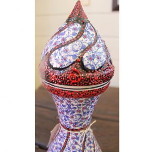 Antikcart Handpainted 'Bursa' Ceramic Swirled Vase - 40cm - full view