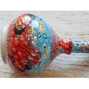 Antikcart Handpainted Red Kabartma 'tear catcher' Ceramic Decor Vase group