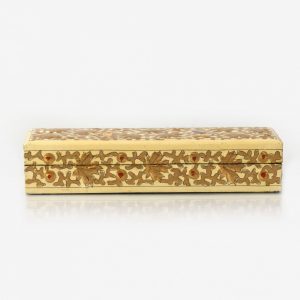 Antikcart Handworked Beige Twin Sparrow Paper Mache Pencil Box view