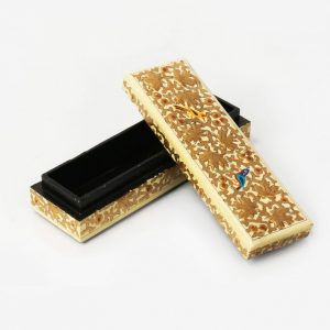 Antikcart Handworked Beige Twin Sparrow Papier Mache Pencil Box view
