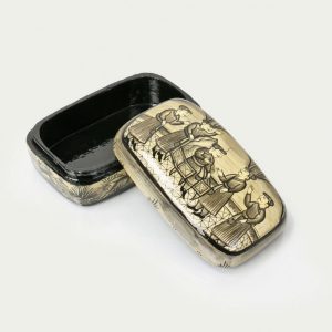 Antikcart Mughal Darbar Artwork Handmade Papier Mache Storage Box