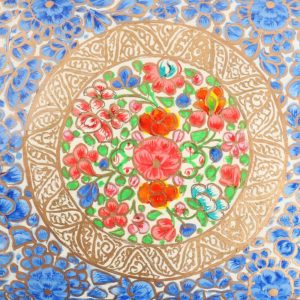 Antikcart Blue Floret Handmade Paper Mache Flat Box