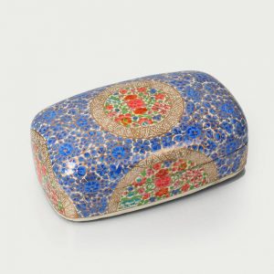Antikcart Blue Floret Handmade Paper Mache Flat Box
