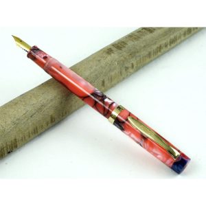 Fountain pen guider PinkRed Marbled Acyrlic eyedropper Pen