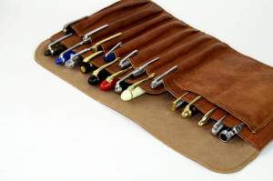 leather fountain pen case