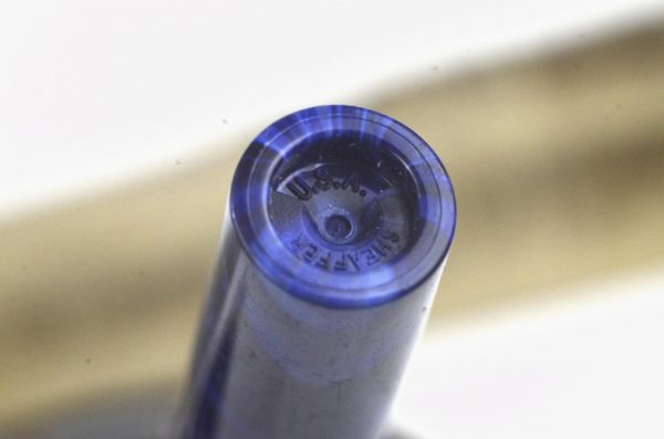 Vintage Sheaffer No Nonsense marbled blue golden F Nib fountain pen - Used clean - Image 7