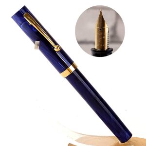 Vintage Sheaffer No Nonsense marbled blue golden F Nib fountain pen – Used clean