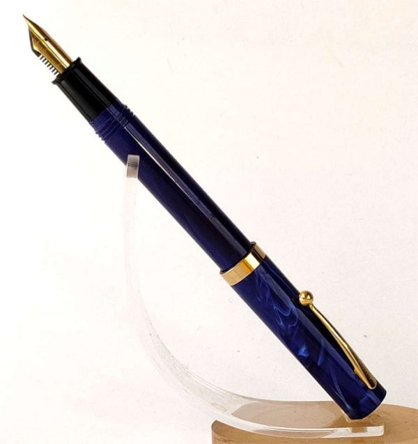 Vintage Sheaffer No Nonsense marbled blue golden F Nib fountain pen - Used clean - Image 2