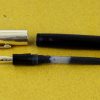 Vintage swan lever filler fountain pen - 14K gold nib and gold rolled cap - Image 7