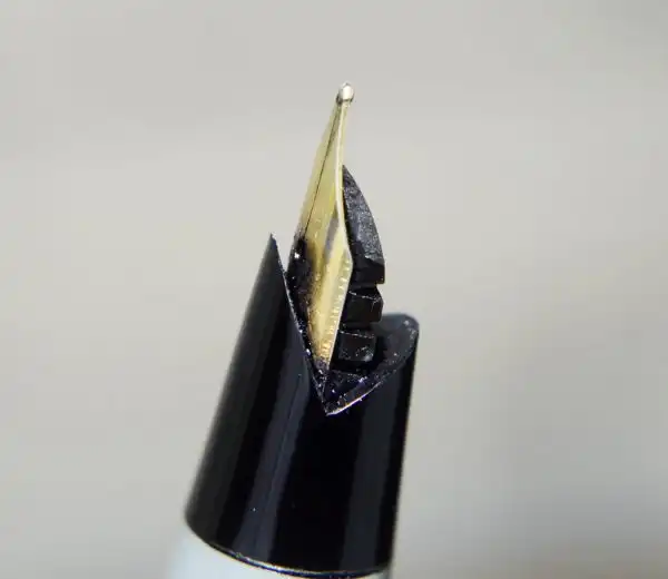 Vintage swan lever filler fountain pen - blue grey Golden M nib - Image 6