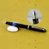 Vintage herlitz piston filler fountain pen with gold coated F nib German made - Image 5