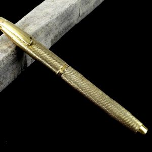 vintage-sheaffer-imperial-827-fountain-pen-12K-filled-barleycorn-barrel-14K-solid-gold-Medium-nib