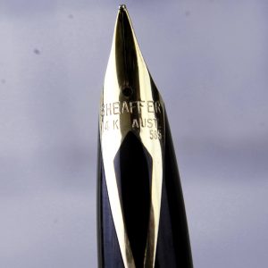 vintage-sheaffer-targa-1013-fountain-pen-23K-gold-plated-barrel-14K-solid-gold-585-M-nib