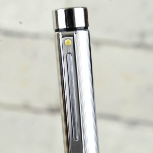 vintage-sheaffer-targa-fountain-pen-white-dot-with-fluted-steel-barrel-steel-B-nib-australia