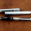 Vintage sheaffer targa fountain pen 1000 mirror chrome  fluted barrel broad Nib - Image 4