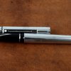 Vintage sheaffer targa fountain pen 1000 mirror chrome  fluted barrel broad Nib - Image 7