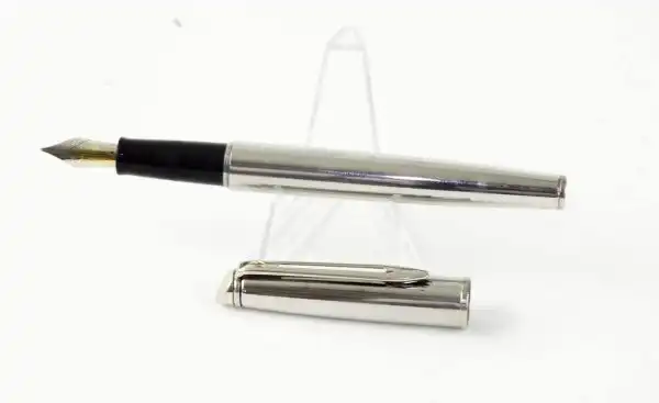Waterman hemisphere SS chrome trim  fountain pen - Kanwrite Fine flex nib - Image 5