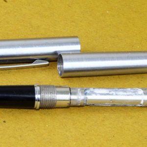 sheaffer-TRZ-vintage-fountain-pen-40-chrome-barrel-F-steel-nib-USA-1980s