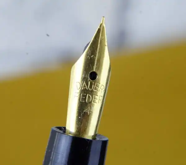German piston filler fountain pen dauer feder -  gold plated F nib - Image 5