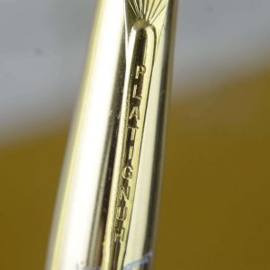 vintage-golden-platignum-lever-filler-fountain-pen-with-EF-nib