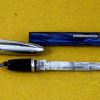 Vintage platignum lever filler pocket fountain pen marbled barrel with F Nib - Image 6