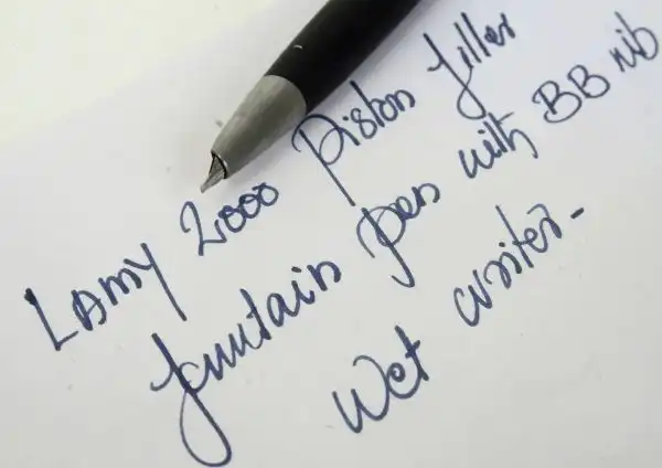 Lamy 2000 piston filler fountain pen - 14CT gold BB nib platinum coated - Image 10