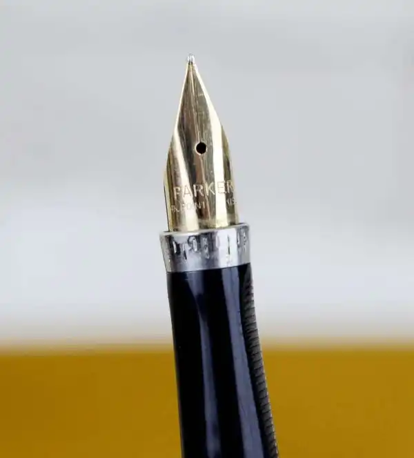 Vintage parker 75 sterling silver vermeil fountain pen 14Karat Gold M nib - Image 6