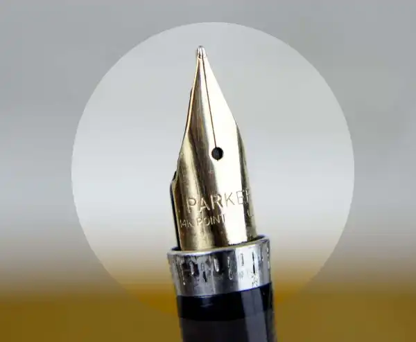 Vintage parker 75 sterling silver vermeil fountain pen 14Karat Gold M nib - Image 9