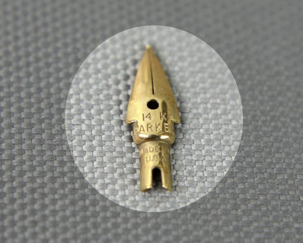 Parker 45 flighter grey section fountain pen metal body with 14K gold nib