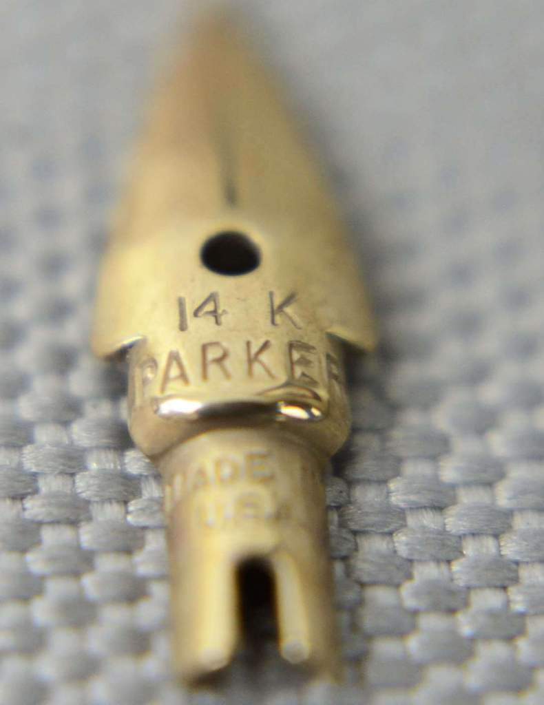 Parker 45 flighter grey section fountain pen metal body with 14K gold nib