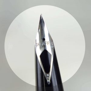 vintage-sheaffer-imperial-440-black-barrel-inlaid-Medium-steel-nib