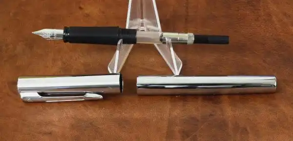 Waterman graduate chrome barrel fountain pen with Steel M nib  - Brand new unused - Image 3