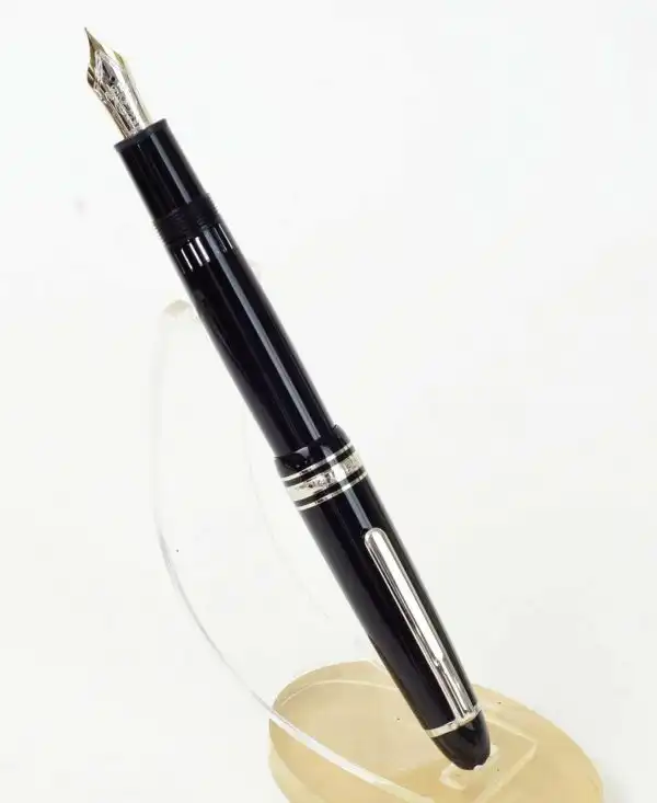 Montblanc Meisterstück LeGrand platinum Piston Filler fountain pen 14K Gold nib with MB ink bottle - Brand New - Image 2