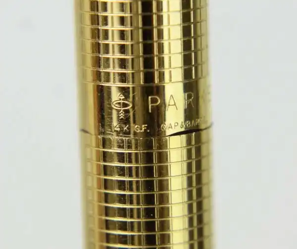 Vintage parker 75 Insignia 14K gold filled fountain pen and ballpoint set with 14K M nib - NOS unused - Image 11