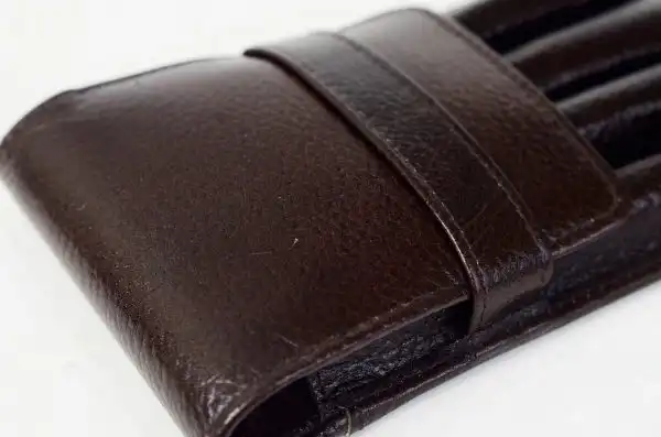 genuine leather pen pouch  for 4 jumbo pens  - With individual pockets - Image 4