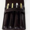 genuine leather pen pouch  for 4 jumbo pens  - With individual pockets - Image 2