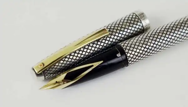 Vintage Sheaffer sterling silver Imperial touchdown fountain pen with 14K solid gold inlaid F nib - Image 8