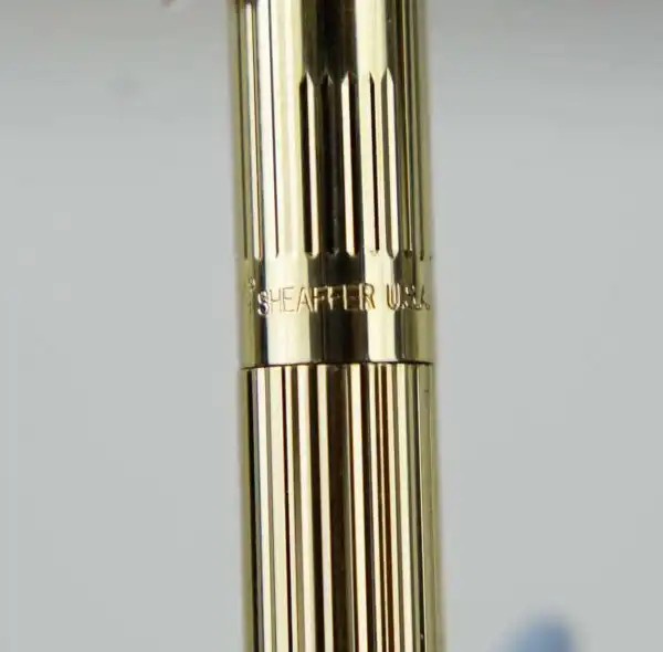 Vintage sheaffer targa 1005 fountain pen ballpoint pen set  gold rolled body 14K gold B nib - Unused - Image 10