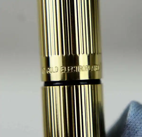 Vintage sheaffer targa 1005 fountain pen ballpoint pen set  gold rolled body 14K gold B nib - Unused - Image 11