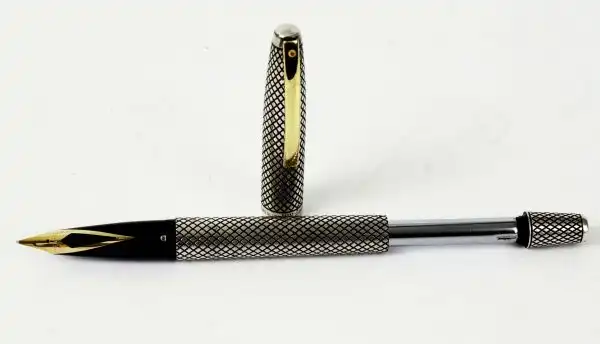 Vintage Sheaffer sterling silver Imperial touchdown fountain pen with 14K solid gold inlaid F nib - Image 12