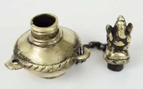 Antique brass inkwell  - 1960 antique - Image 3