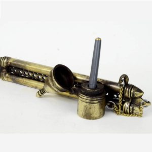 Antique brass ink pot