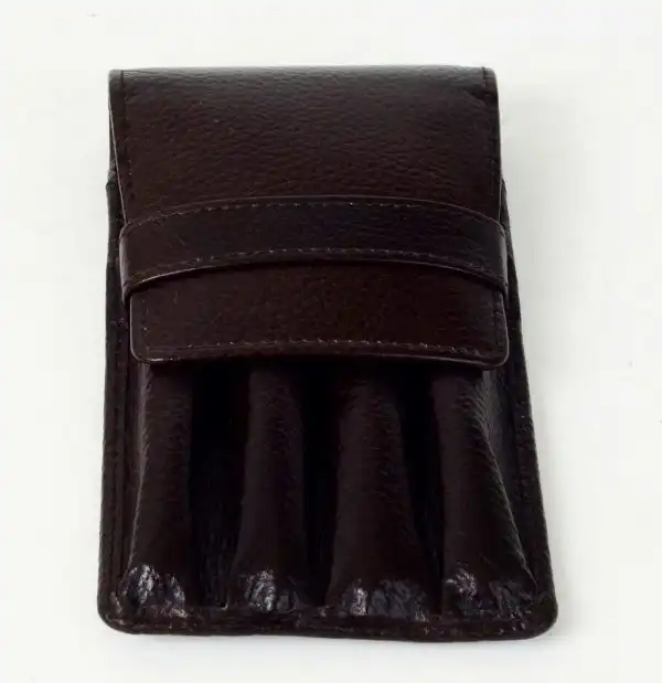 genuine leather pen pouch  for 4 jumbo pens  - With individual pockets - Image 11