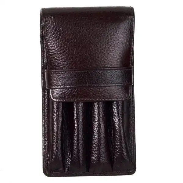 genuine leather pen pouch  for 4 jumbo pens  - With individual pockets - Image 12