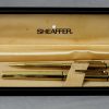 Vintage sheaffer targa 1005 fountain pen ballpoint pen set  gold rolled body 14K gold B nib - Unused - Image 16