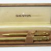 Vintage sheaffer targa 1005 fountain pen ballpoint pen set 23K gold rolled body 14K gold B nib - Image 5