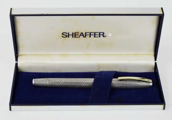 Vintage Sheaffer sterling silver Imperial touchdown fountain pen with 14K solid gold inlaid F nib - Image 13